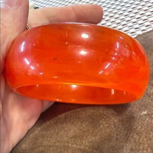 Orange Resin Bangle Bracelet - Women Jewelry
